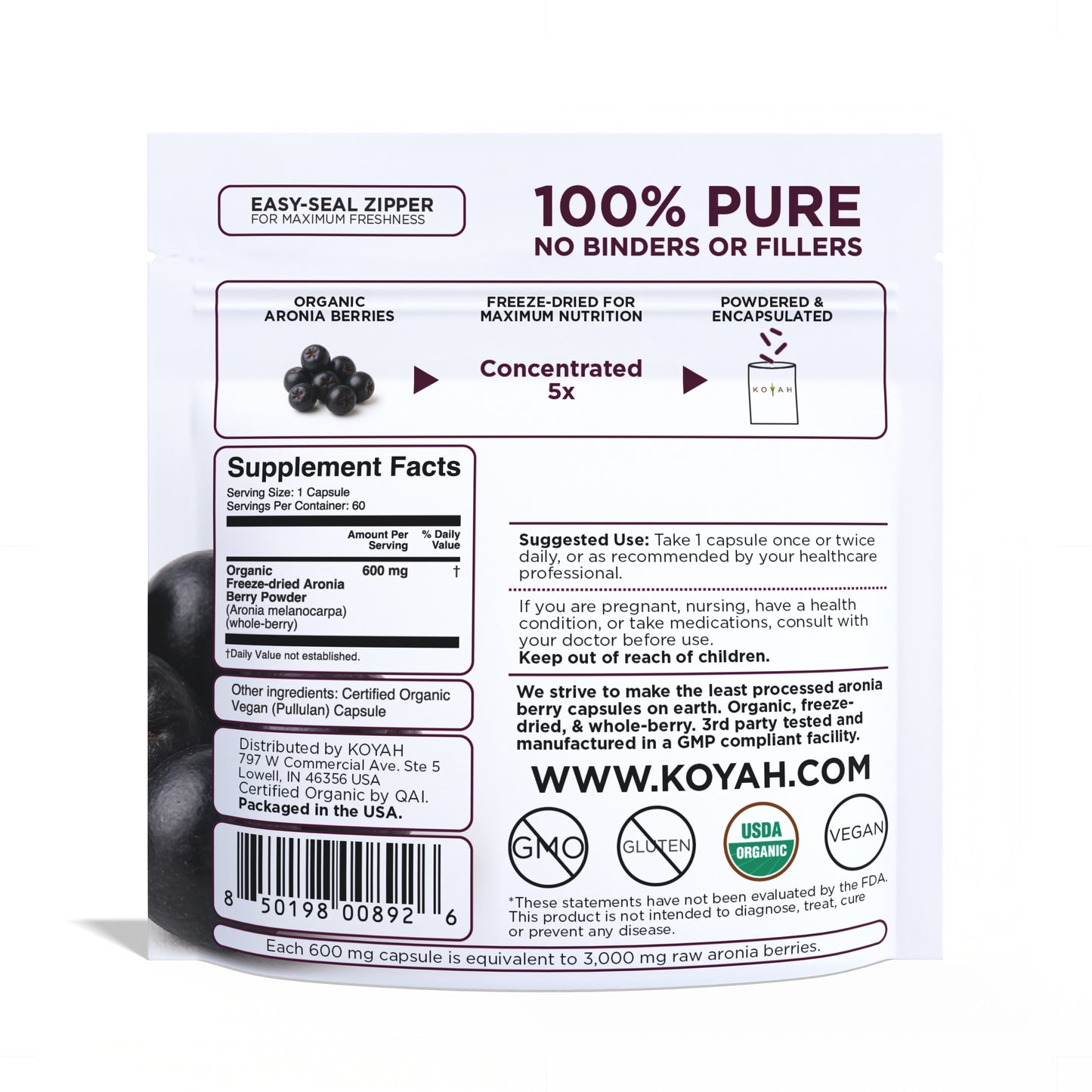 Organic Aronia Berry Capsules