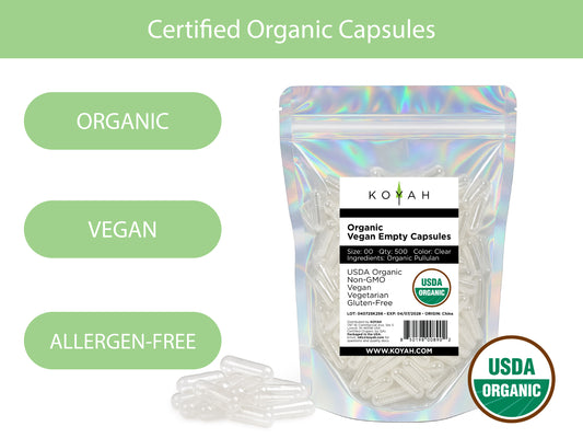 Certified Organic Empty Vegan Capsules