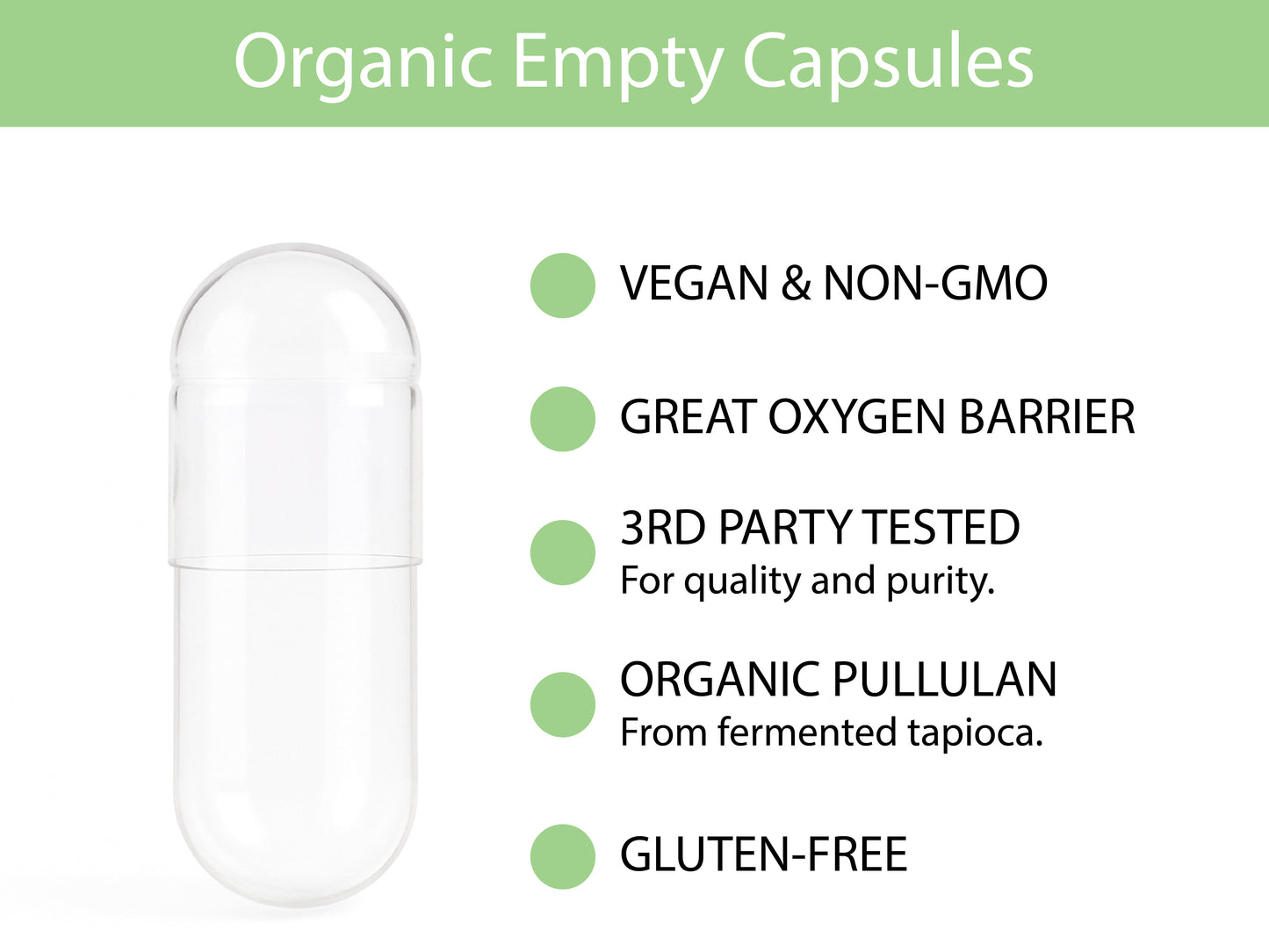Certified Organic Empty Vegan Capsules
