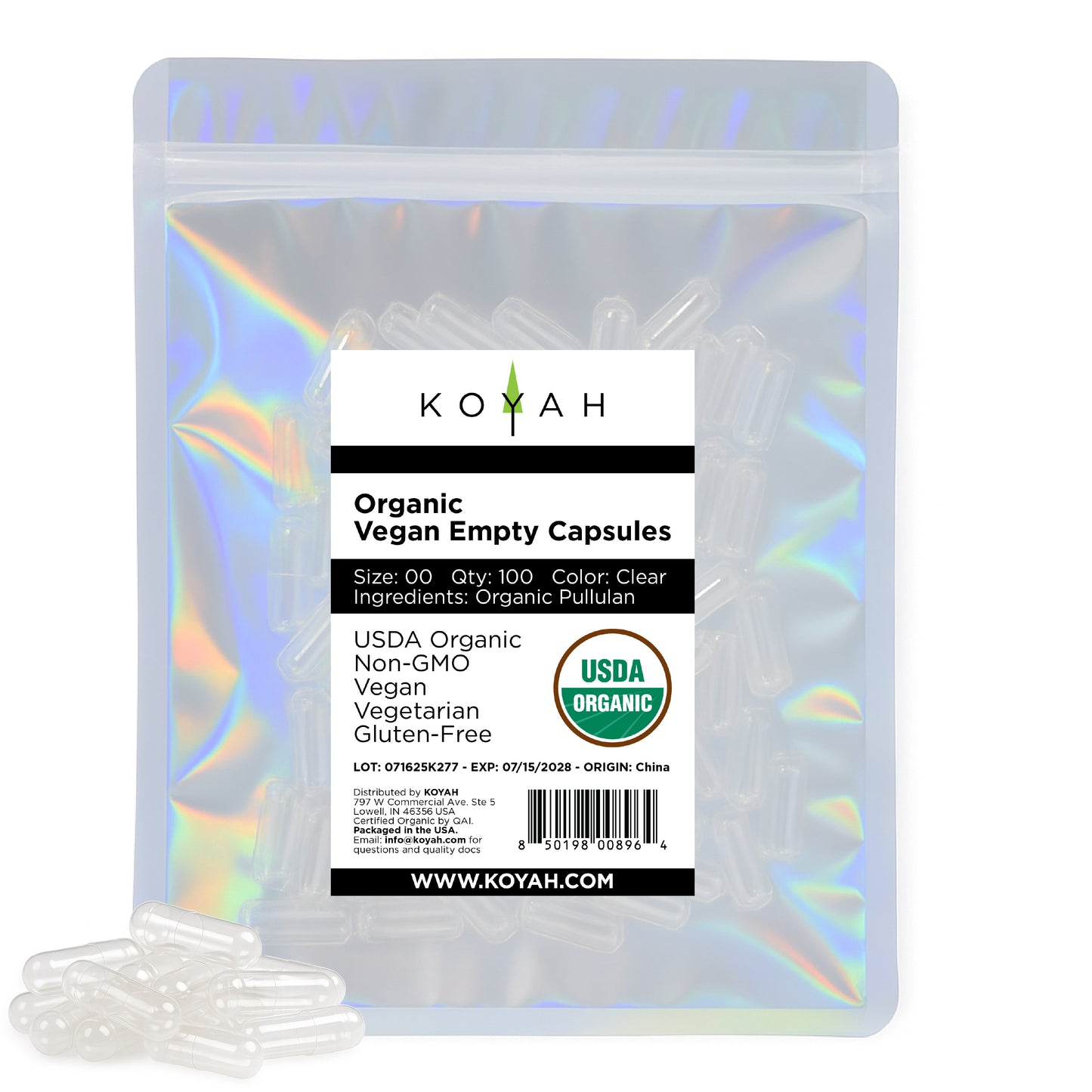 Certified Organic Empty Vegan Capsules