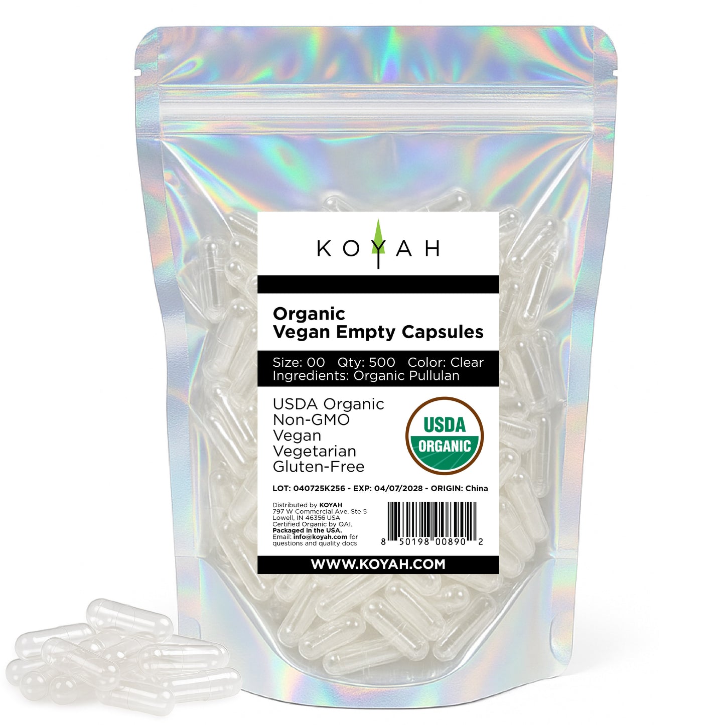 Certified Organic Empty Vegan Capsules