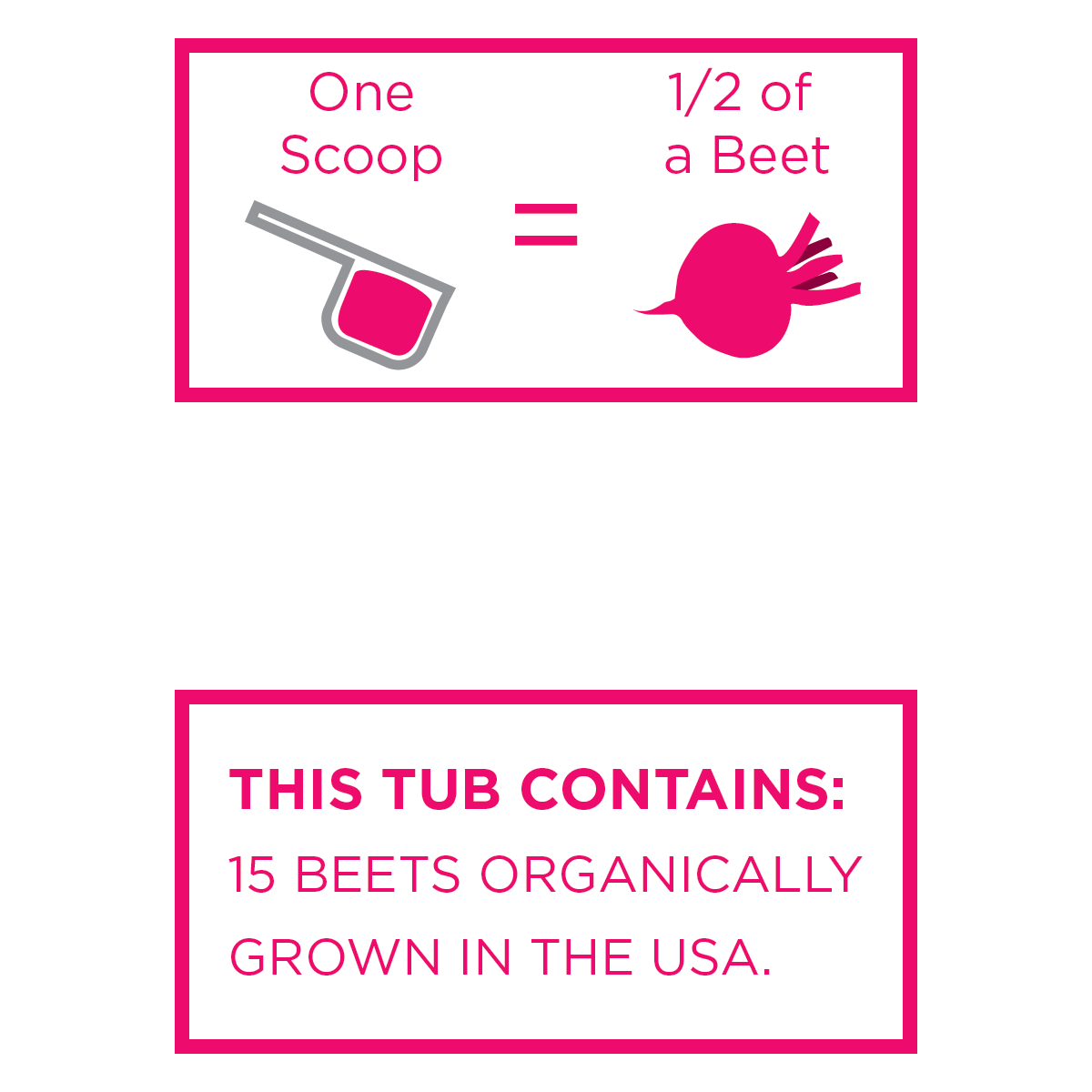 organic beet powder 1 scoop = 1/2 of a beet