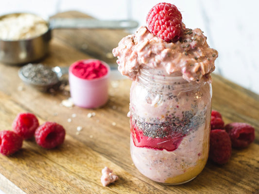 Raspberry overnight oats 