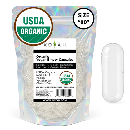 Certified Organic Empty Vegan Capsules