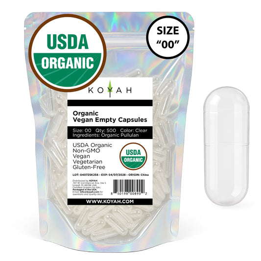 Certified Organic Empty Vegan Capsules