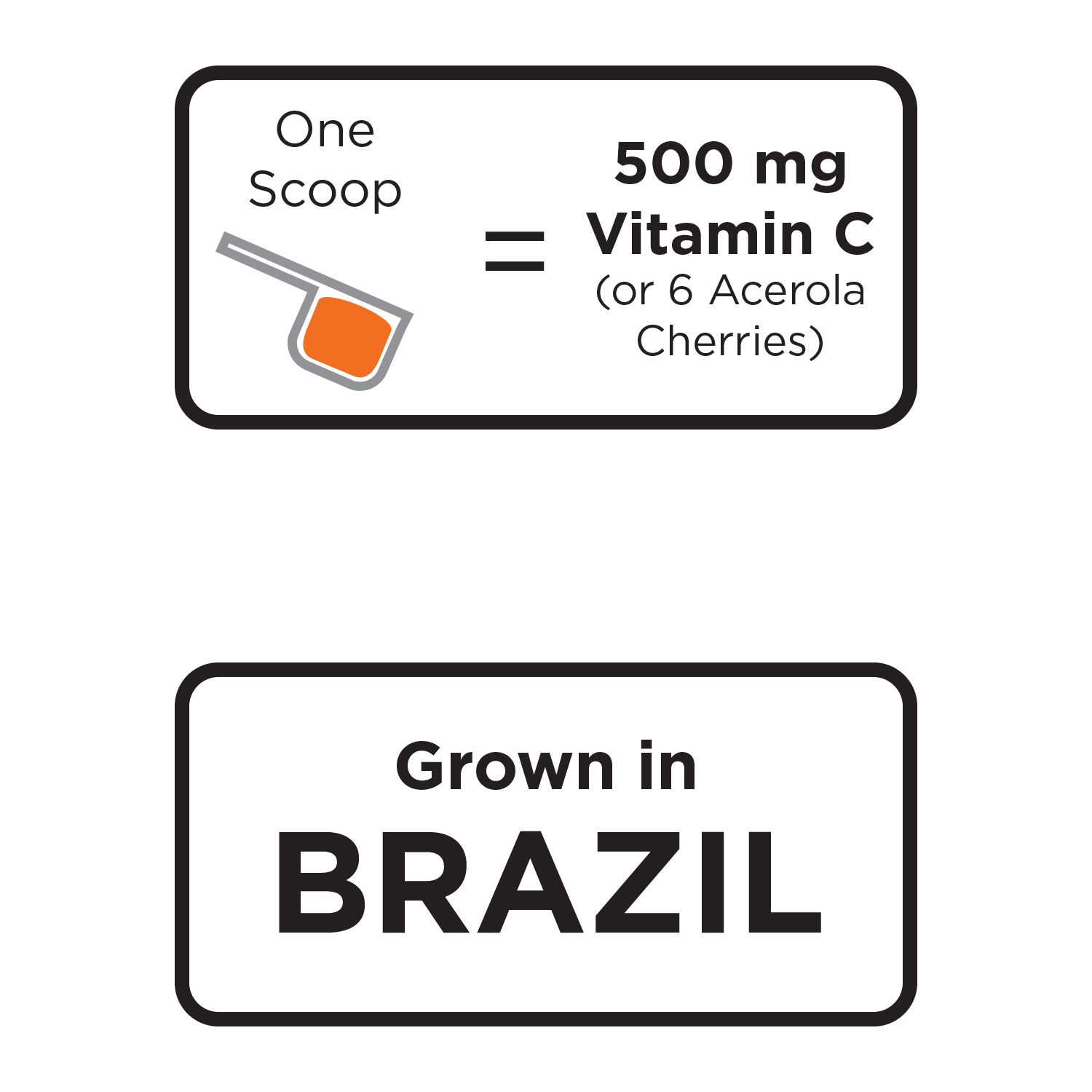 one scoop = 500 mg vitamin C 