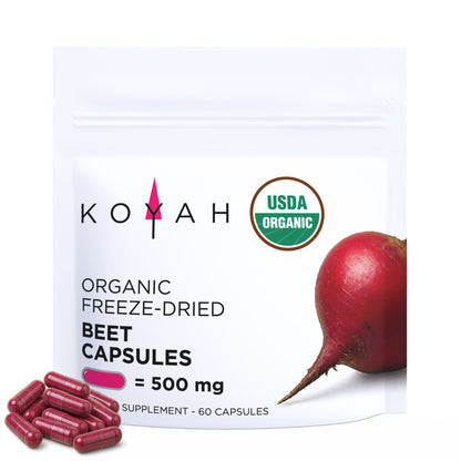 Organic Beet Capsules — organic nitric-oxide beet capsules by KOYAH