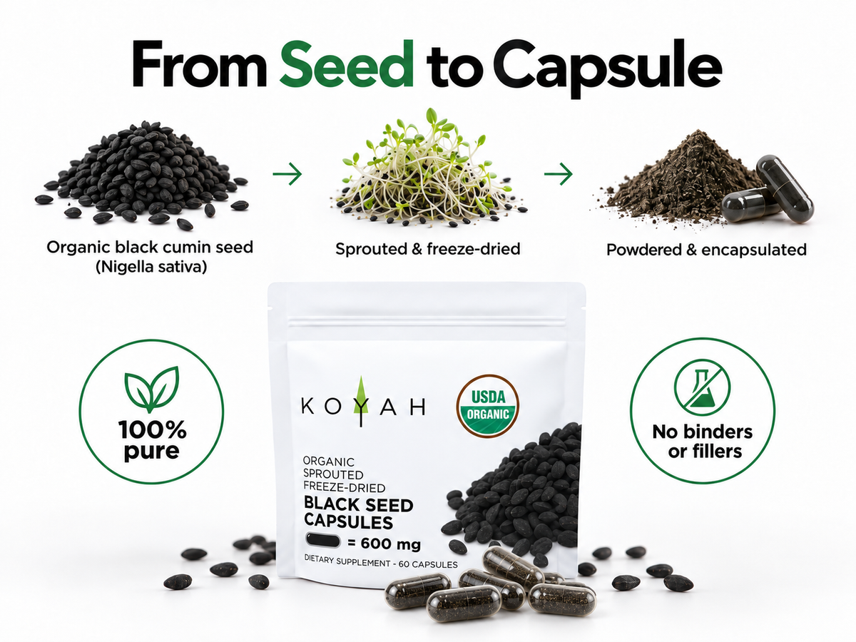 Organic Black Seed Capsules from seed to capsule / facts