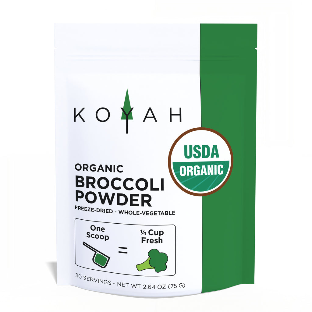 Organic Broccoli Powder — organic sulforaphane-rich broccoli powder by KOYAH