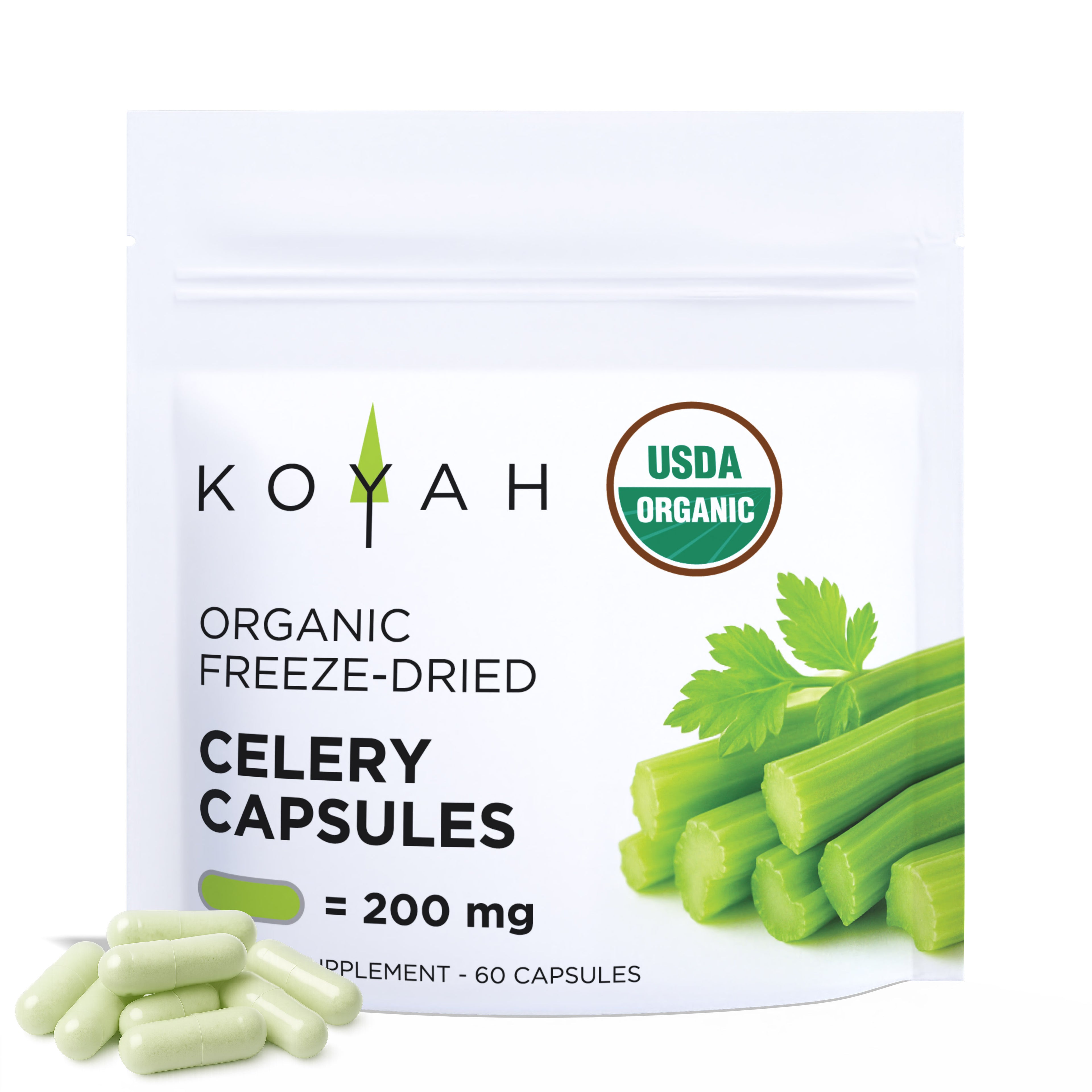 Organic Celery Capsules — organic anti-inflammatory celery capsules by KOYAH