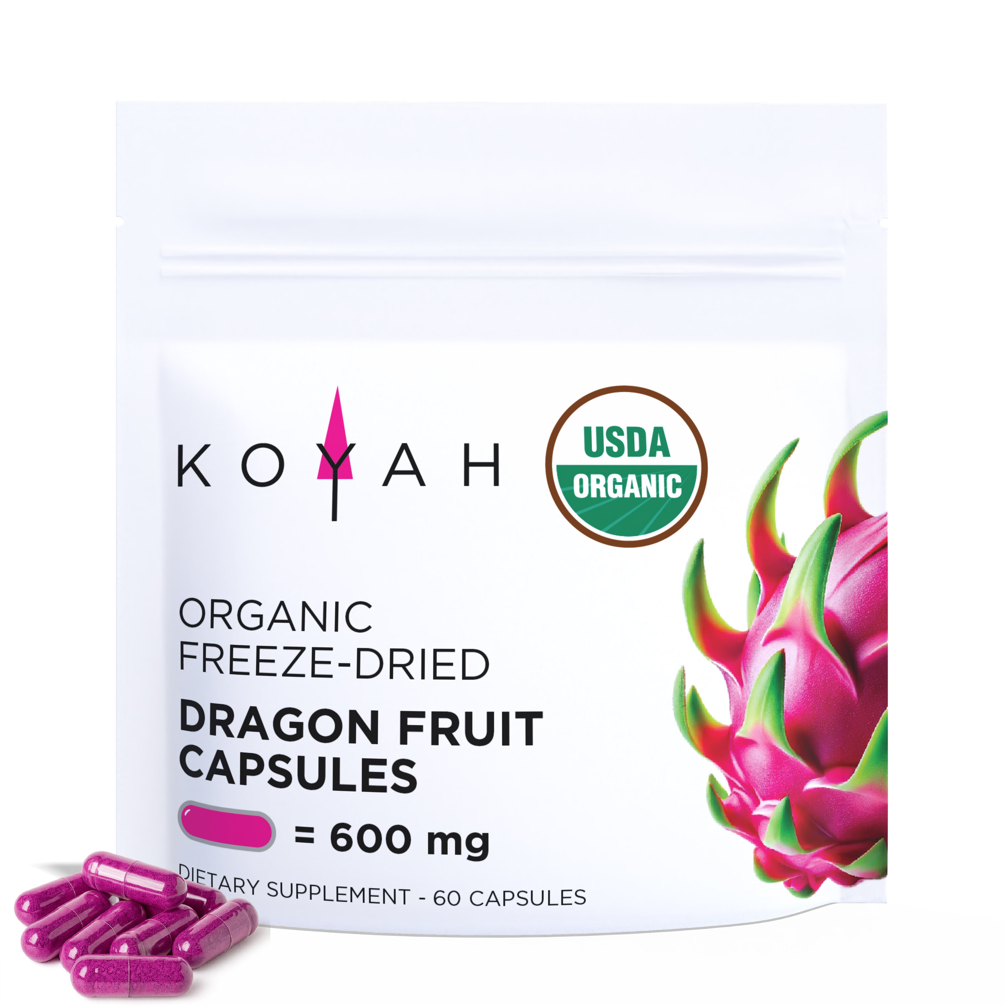 Organic Dragon Fruit Capsules — organic antioxidant dragon fruit capsules by KOYAH