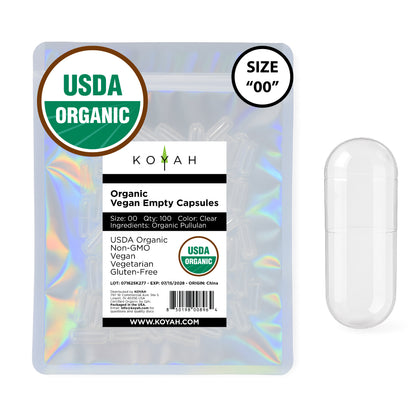 Certified Organic Empty Vegan Capsules