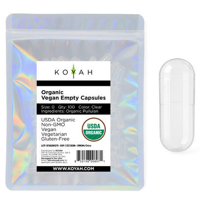 Certified Organic Empty Vegan Capsules