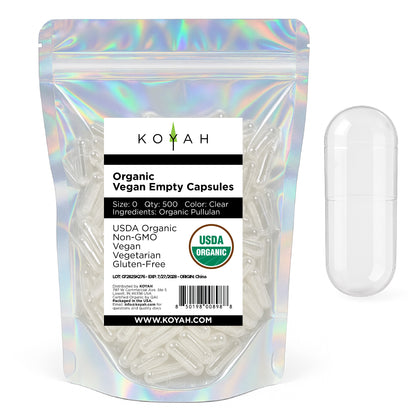 Certified Organic Empty Vegan Capsules