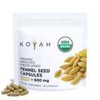 Organic Fennel Seed Capsules Pacdora front with capsules