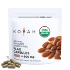 Organic Flax Seed Capsules Pacdora front with capsules