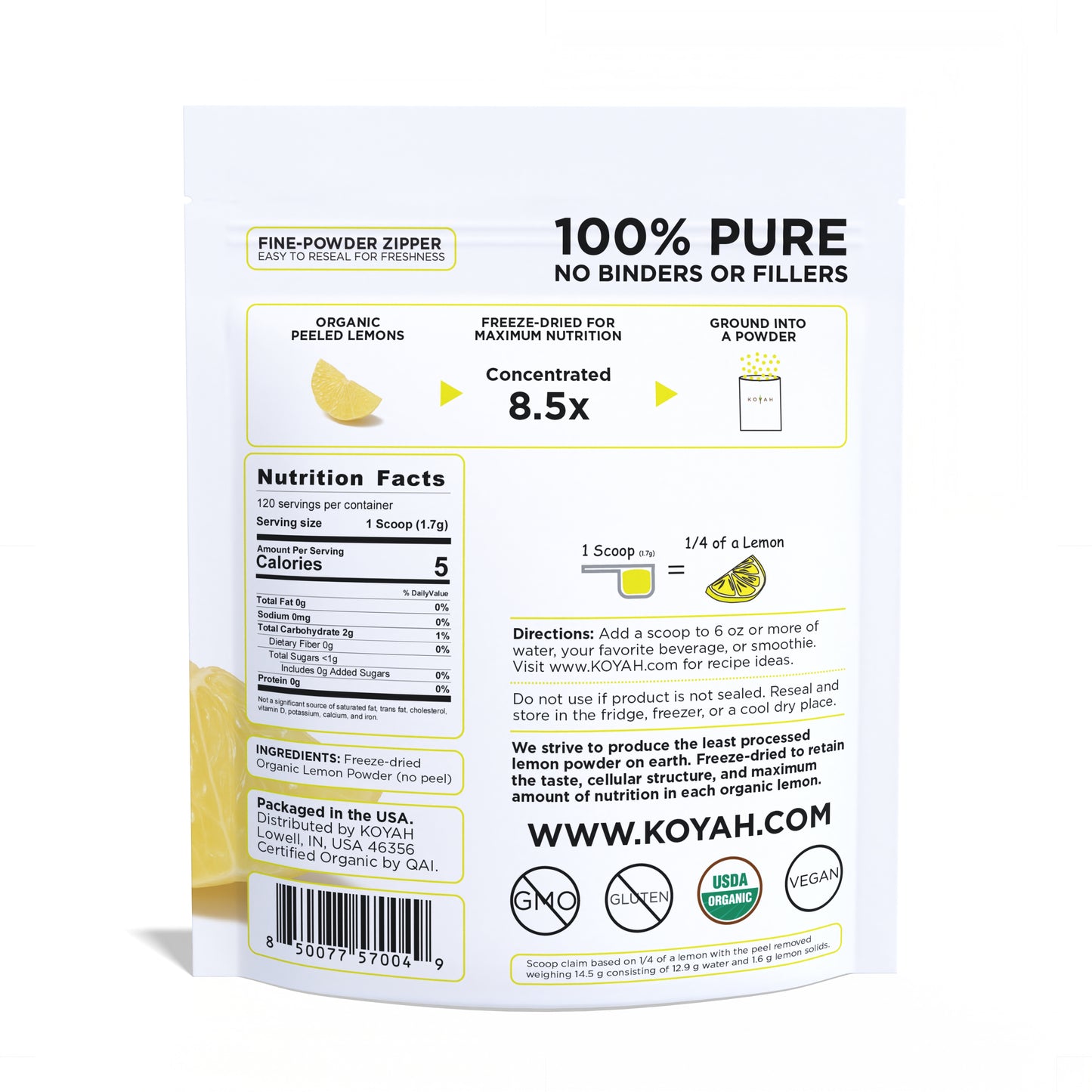 Organic Lemon Powder (No Peel)