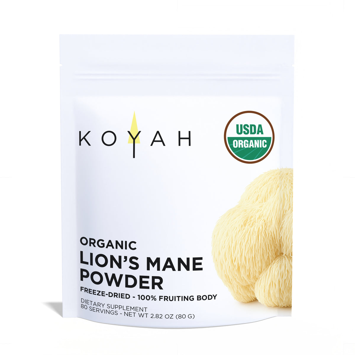 Organic Lion's Mane Powder — organic cognitive support mushroom powder by KOYAH