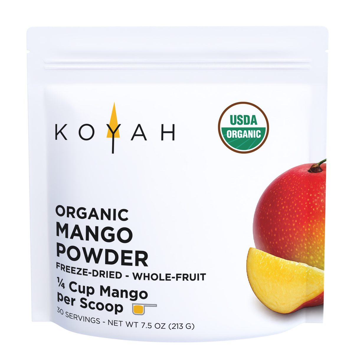 Organic Mango Powder — organic freeze-dried whole-fruit mango powder by KOYAH