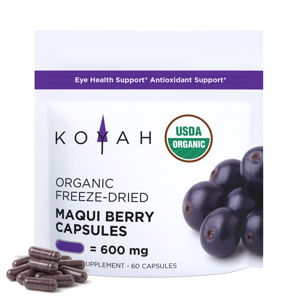 Organic Maqui Berry Capsules — organic antioxidant-rich maqui berry capsules by KOYAH
