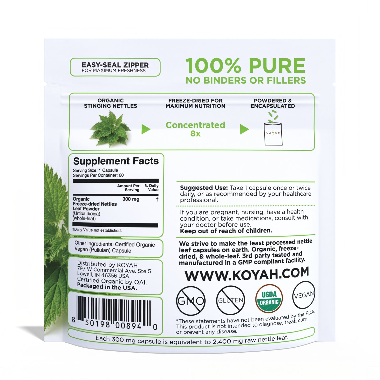 Organic Stinging Nettle Leaf Capsules