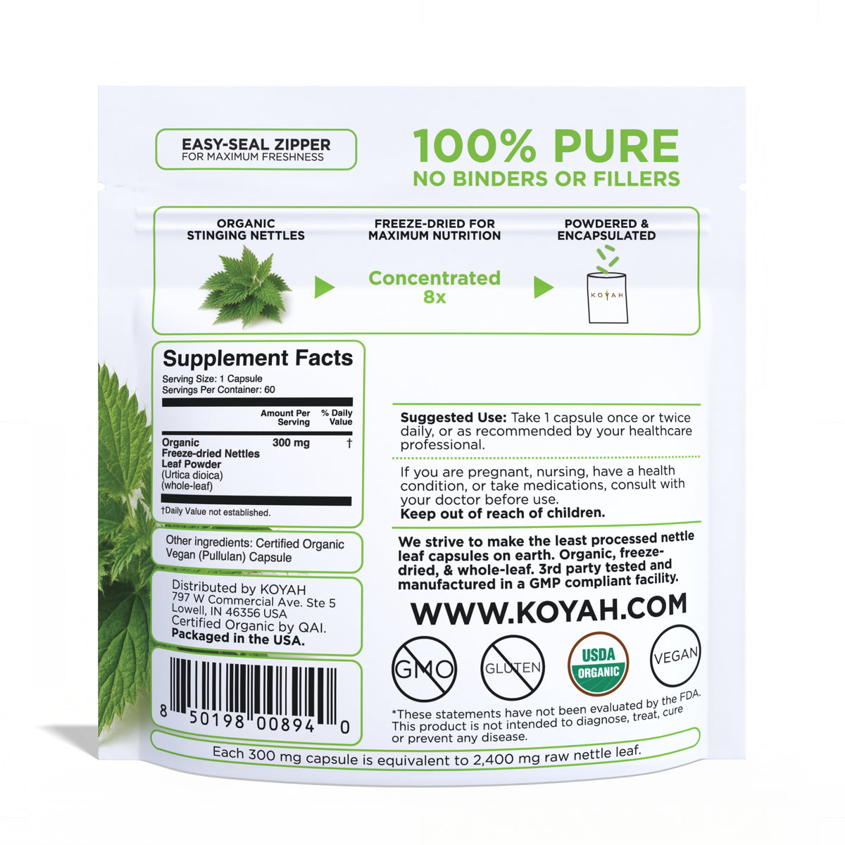 Organic Stinging Nettle Leaf Capsules