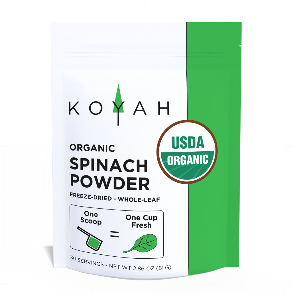 Organic Spinach Powder — organic iron-rich spinach powder by KOYAH