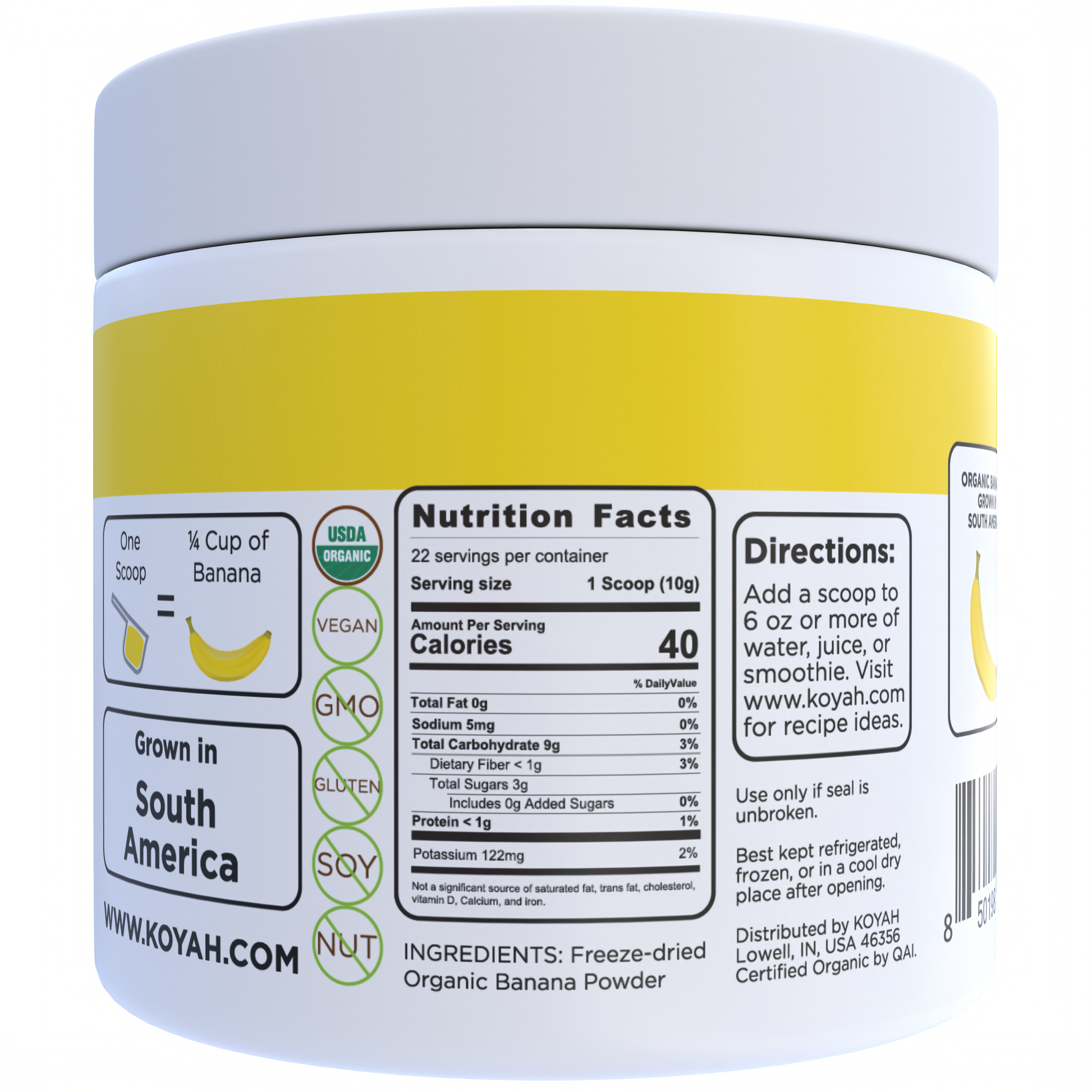 banana powder back of tub 