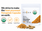 KOYAH Organic Fenugreek Sprout capsules: least processed, sprouted then freeze-dried