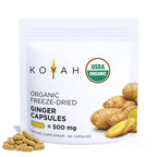 Organic Ginger Capsules Pacdora front with capsules