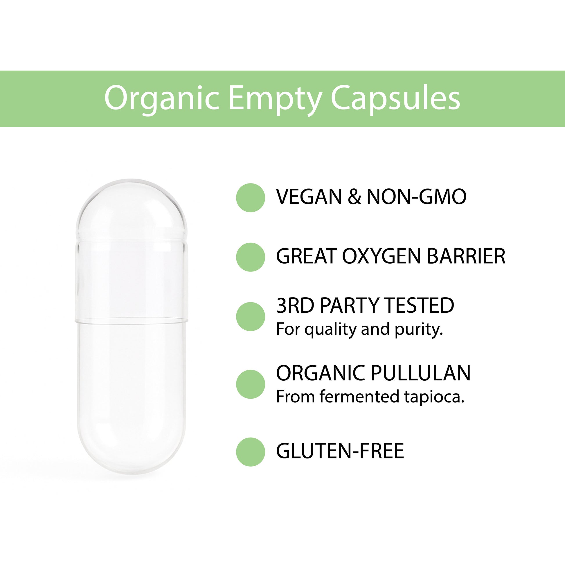 Organic empty capsule benefits — vegan, oxygen barrier, 3rd party tested