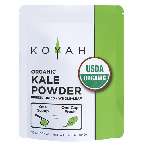 KOYAH Organic Kale Powder pouch front, part of the Greens Bundle