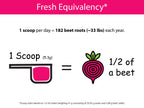 KOYAH Organic Beet Powder fresh equivalency chart
