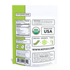 KOYAH Organic Celery Powder pouch back with nutrition facts