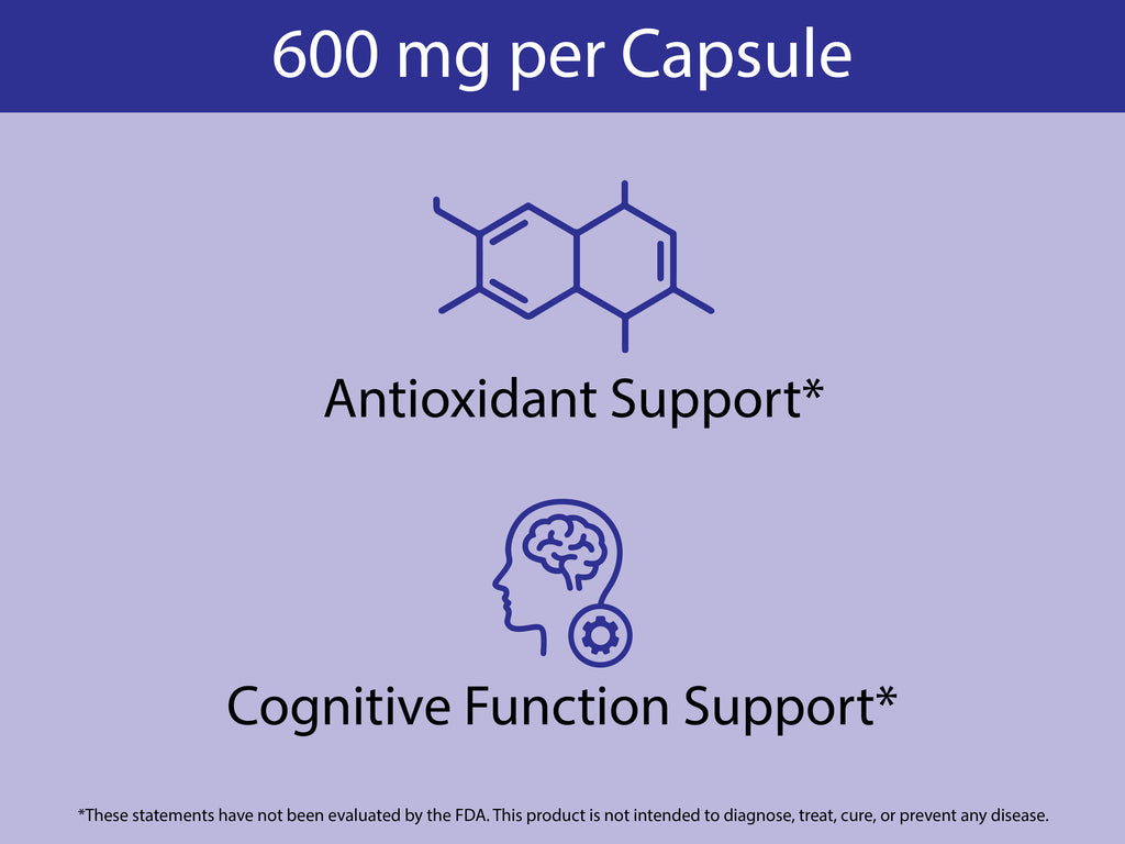 KOYAH Organic Wild Blueberry Capsules amount per serving infographic