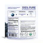 KOYAH Organic Wild Blueberry Capsules pouch back with supplement facts