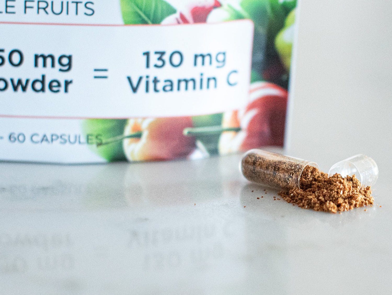 natural vitamin c open capsule