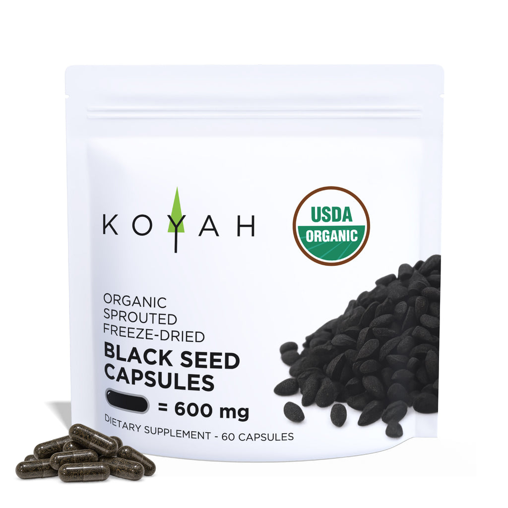 Organic Black Seed Capsules Pacdora front with capsules