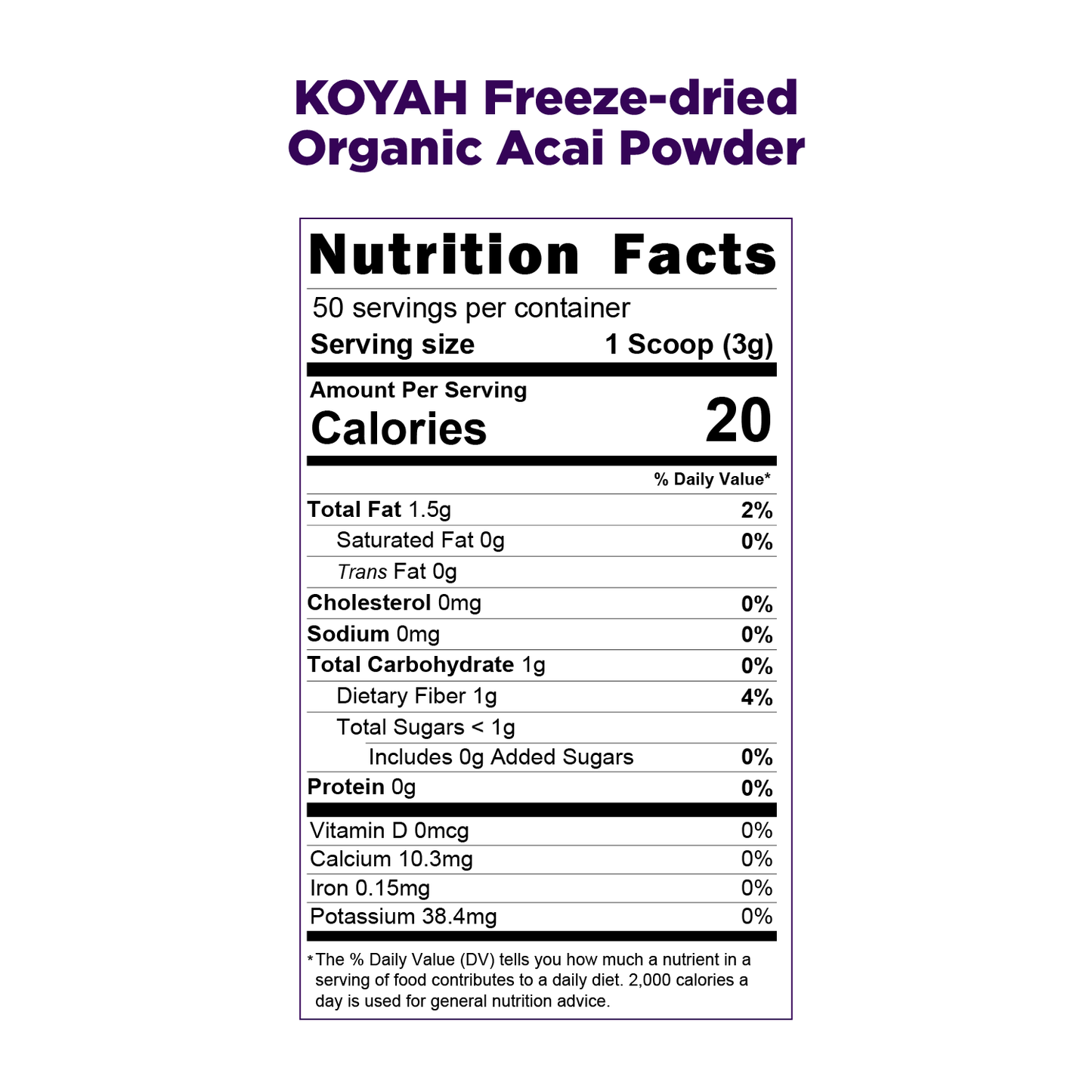 Acai Nutritional