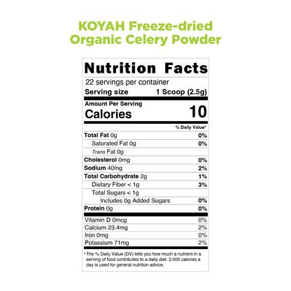 Organic Celery Powder - Grown & Freeze-dried in the USA