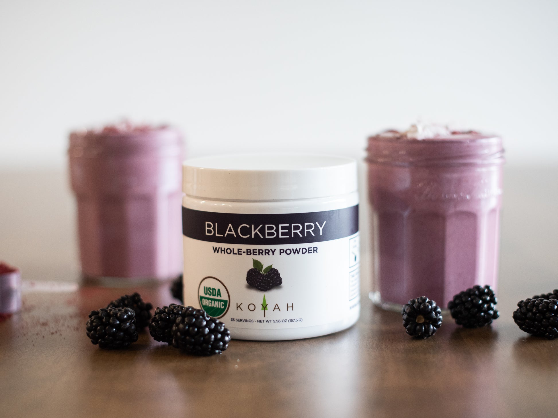 organic blackberry powder smoothie